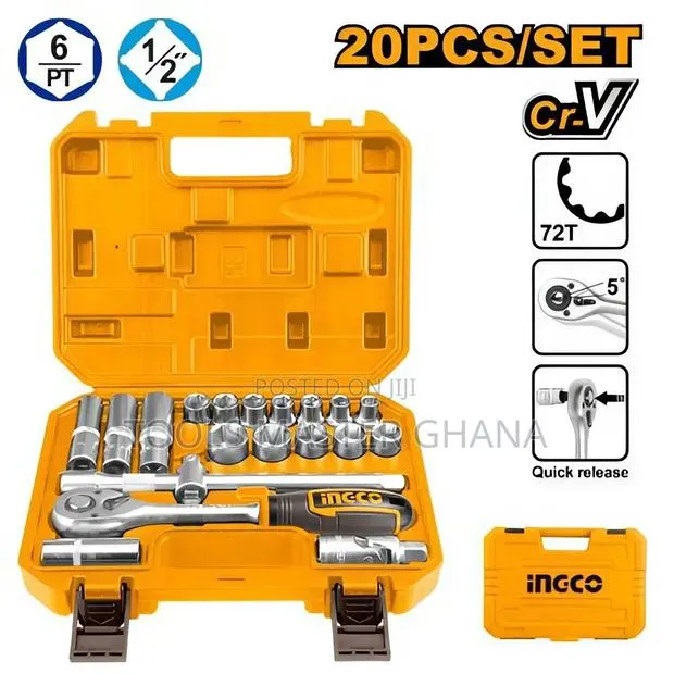 20 Pcs 1/2" Socket Set - Hkts12201 · Photo 1