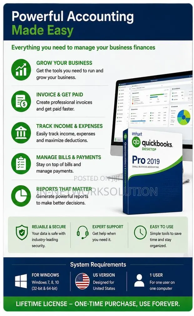 Intuit QuickBooks Desktop Pro 2019 Lifetime for Windows (US Version) · Photo 1