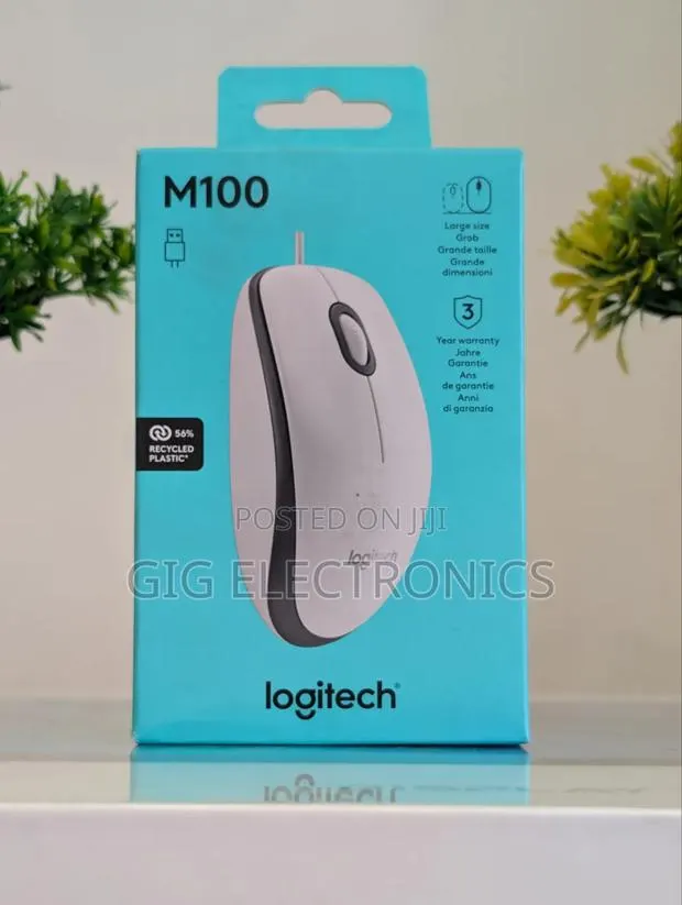 Logitech M100 Wired Mouse - White · Photo 1