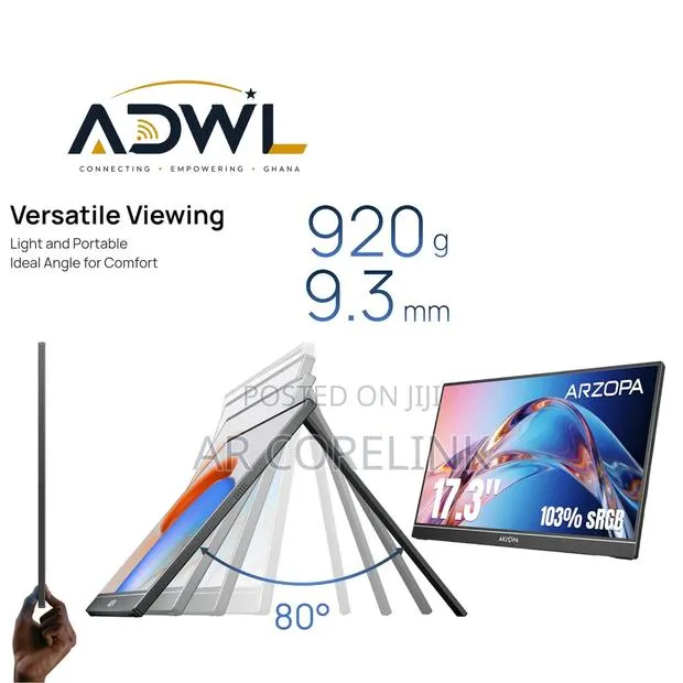 ARZOPA 17.3 Inches Portable Monitor – 1080P Gaming Laptop Monitor · Photo 1