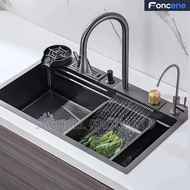Waterfall Kitchen Sink With Temperature Display · Photo 1