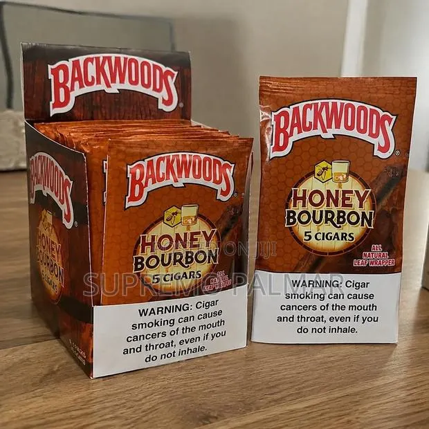 Backwoods Honey Bourbon Cigars | 5-Count Natural Leaf Pouch · Photo 1