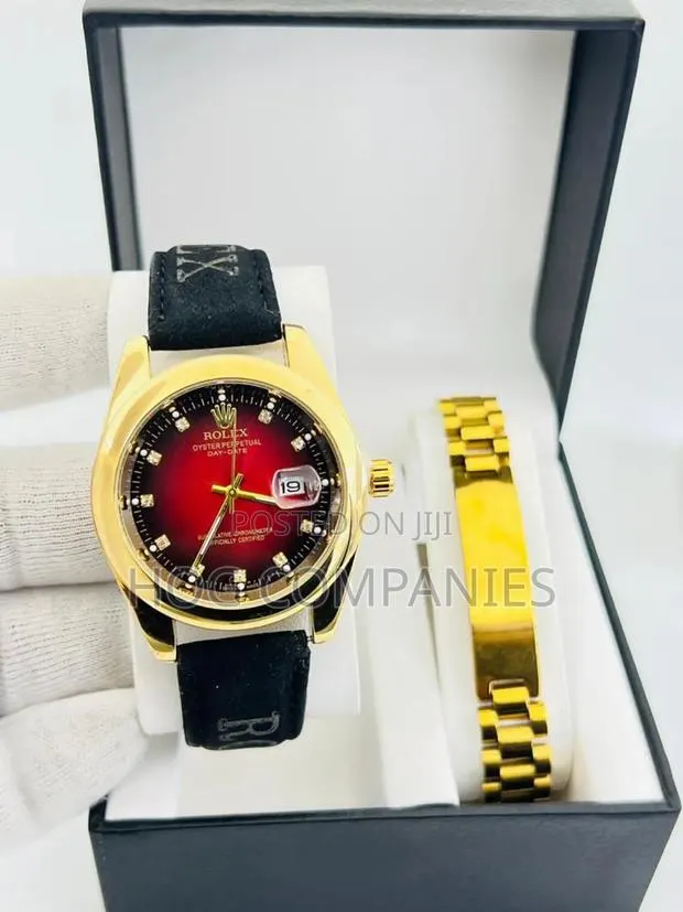 Rolex Oyster Perpetual Day-Date Black Leather Coloured Wrist Watch · Photo 1