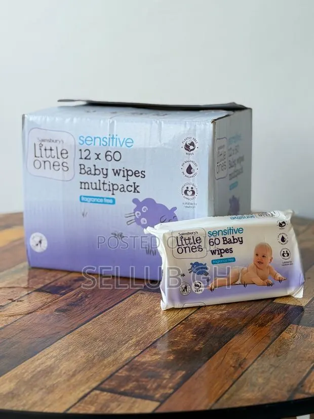 Little Ones Sensitive Baby Wipes 60 Pack - Fragrance Free (UK) · Photo 4