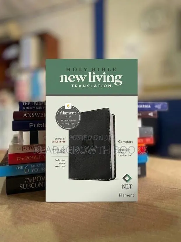 NLT Compact Bible, (LeatherLike, Regal Lion Black, Red Letter) · Photo 1