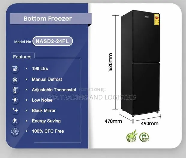 Nasco 196ltrs Bottom Freezer Refrigerator · Photo 1