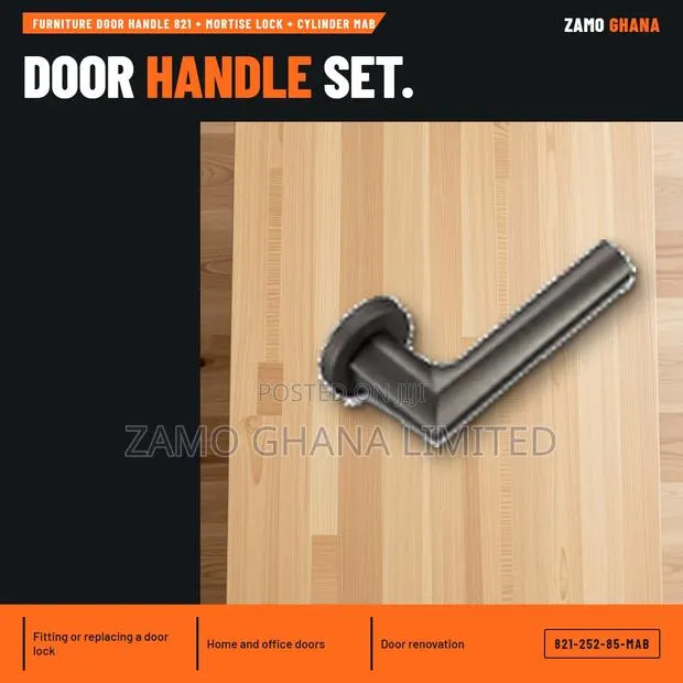 Furniture Door Handle 821 + Mortise Lock + Cylinder M - 821-252-85-Mab · Photo 1