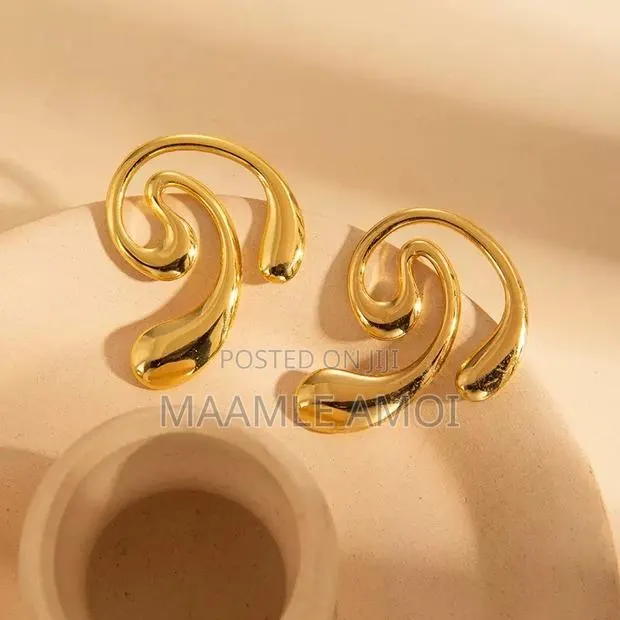 Cute Golden Statement Earrings