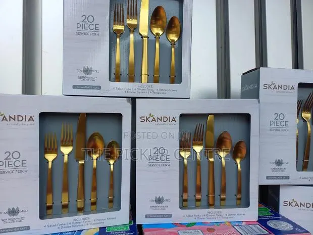 20 Pc Skandia Flatware Satin Gold Service for 4 · Photo 1