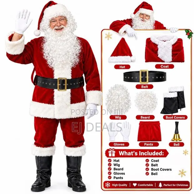 Santa Claus Costume Full Set Extra Large Velvet · Photo 1
