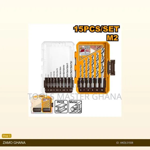 15 PCS M2 HSS Drill Bits - Akdl51508 · Photo 1