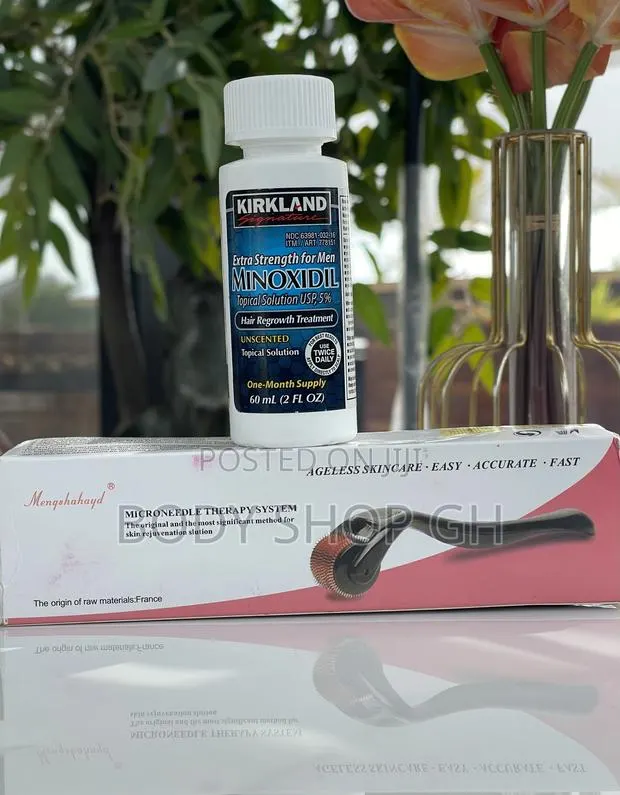 Undiluted Kirkland Minoxidil + Derma Roller for Beard Growth · Photo 1