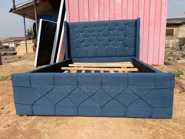 Majestic Heart Blue Double 54x75 Bedframe // Durable And Luxurious · Photo 1