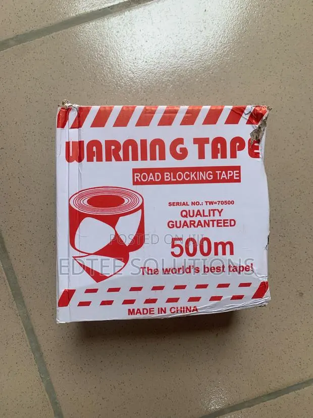 500m Warning Tape (Red & White Road Blocking Tape) · Photo 1