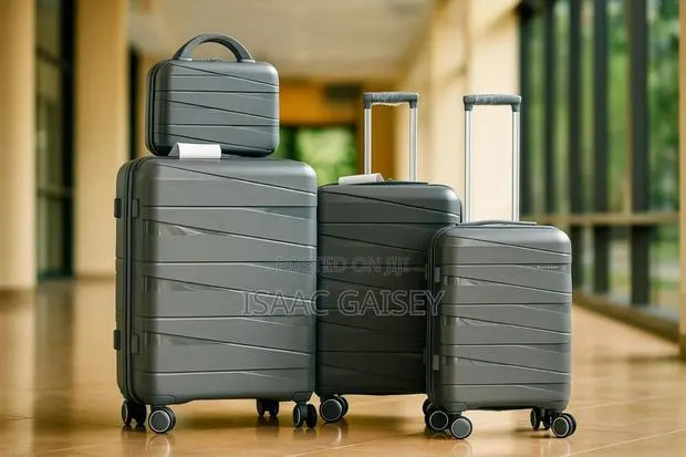 4set Durable Anticrake Luggages With Cosmetic Bag in Gray Blue Colors · Photo 1