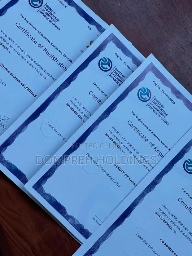 Business Name Registration Certificates · Photo 3