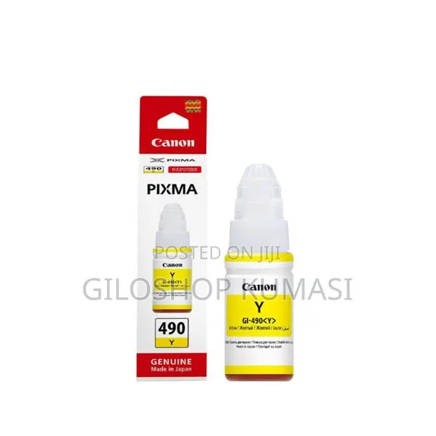 Canon Original Ink Cartridge Gi-490 Pgy Gi490pgy Yellow · Photo 1