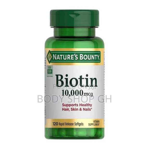 120 Softgel + 10,000 Mcg Nature's Bounty Biotin - Hair, Skin And Nails · Photo 1
