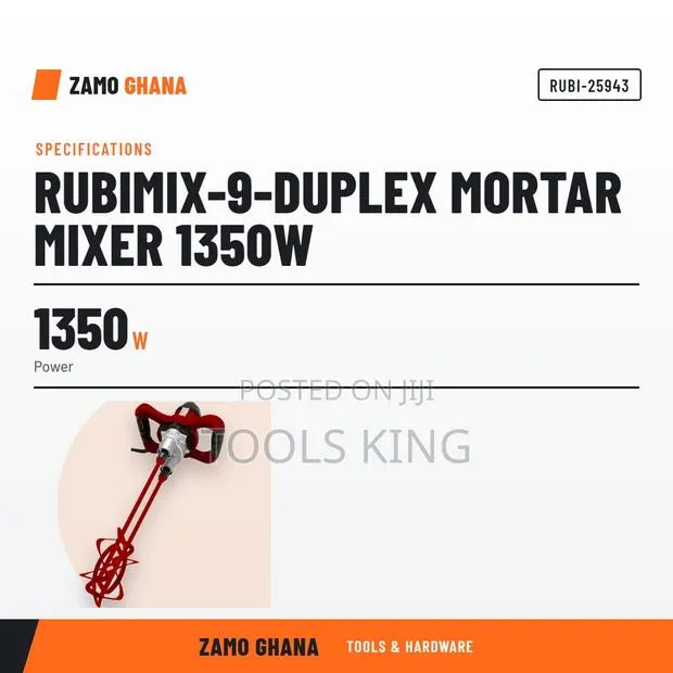 Rubimix-9-Duplex Mortar Mixer 1350W - RUBI-25943 · Photo 1