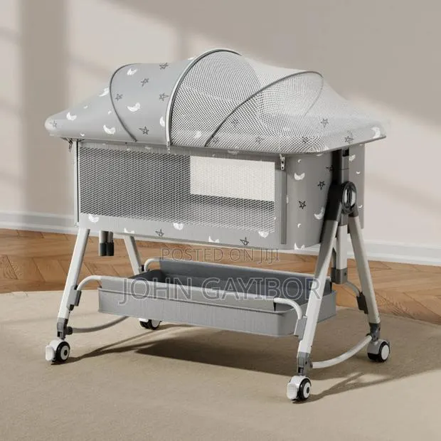 Modern Baby Bedside Crib /Bed With Mosquito Net And Changing Table · Photo 1