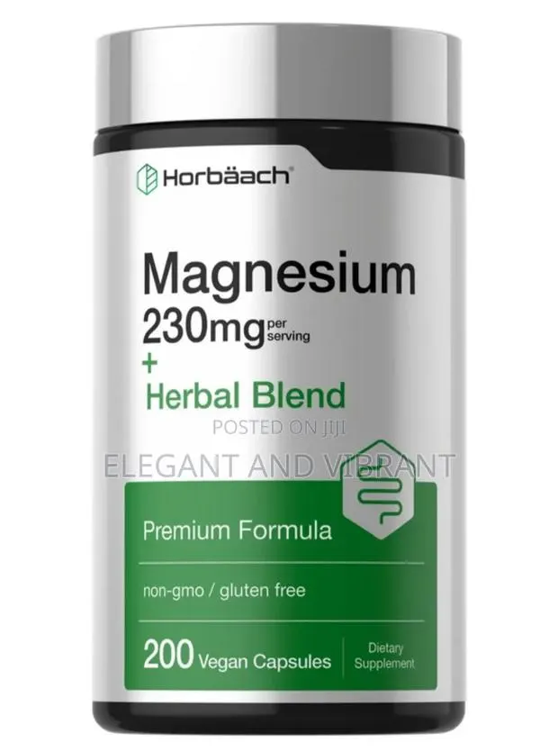 Magnesium 230mg With Aloe, Slippery Elm,Marshmallow,Amla Etc,200Caps · Photo 1