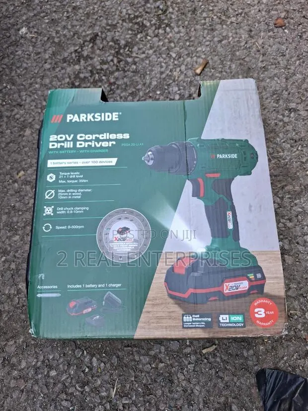 Parkside 20v Cordless Drill Driver With Battery and Charger · Photo 1