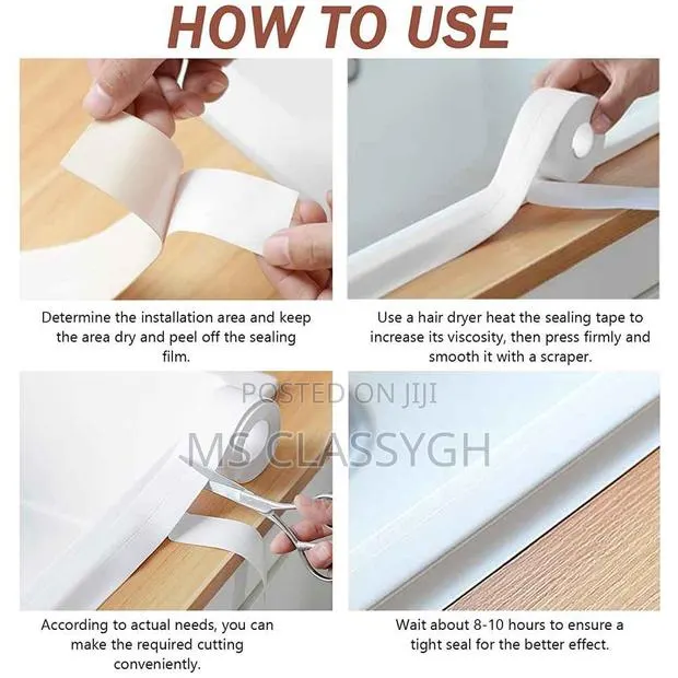 Adhesive Oil-Proof Kitchen Sink Caulk Seal Strip PVC Tape · Photo 1