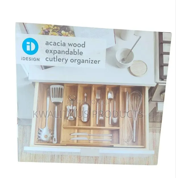 Acacia Wood Cutlery Organizer · Photo 1