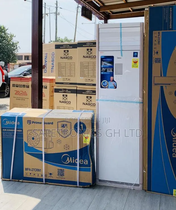 Best Reliable = Midea 3.0 Horsepower Floor Standing AC · Photo 1