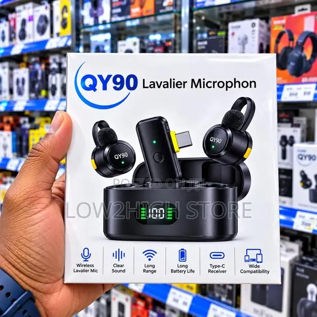 QY90 Dual Wireless Lavalier Microphone · Photo 1