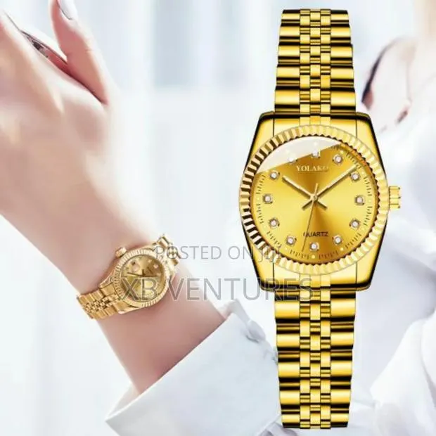 Luxury Diamond Ladies Quartz Watch With Gold Mesh Strap · Photo 1