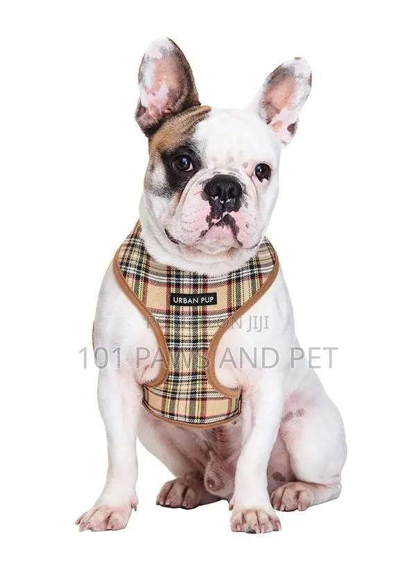 Brown Tartan Dog Harness – Soft Comfortable & Stylish Pet Harness
