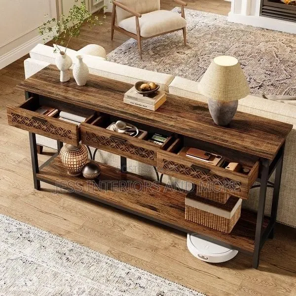 Console Table With 3 Drawers and Storage Shelf · Photo 4