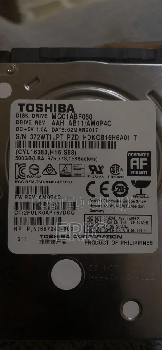 Toshiba Hard Disk Drive for Sale · Photo 1