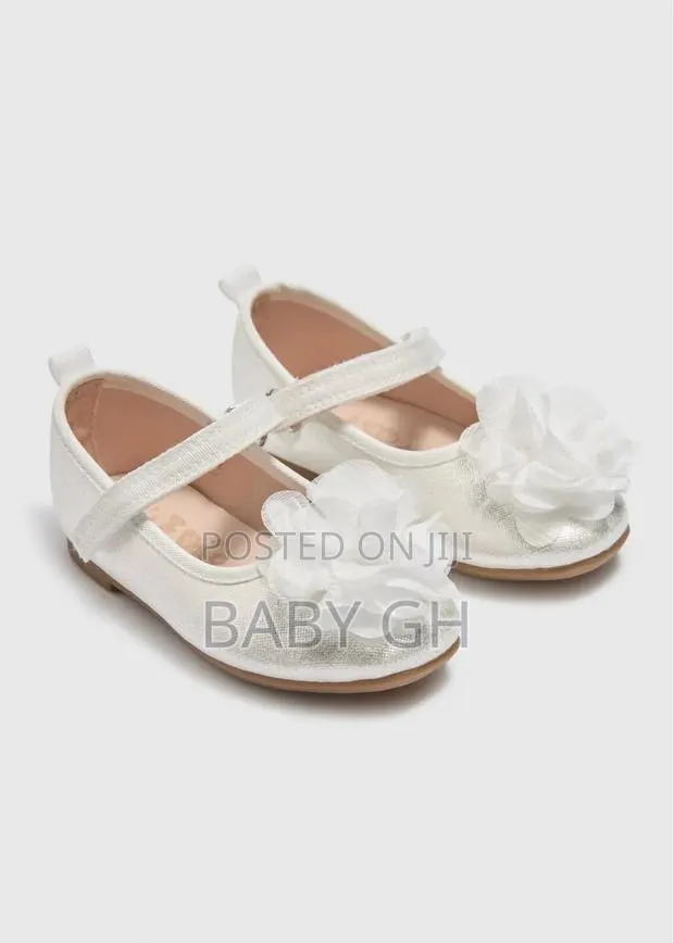 White Matalan Floral Glitter Ballerina Shoes · Photo 1