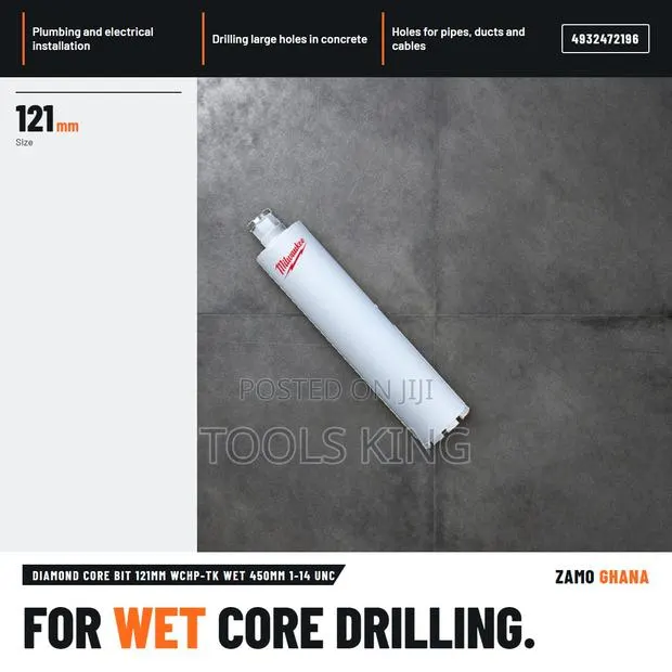 Diamond Core Bit 121Mm WCHP-Tk Wet 450Mm 1-14 Unc - · Photo 1