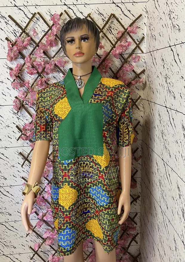 Beautiful Multicolored Ankara African Print Design Bubu Dress