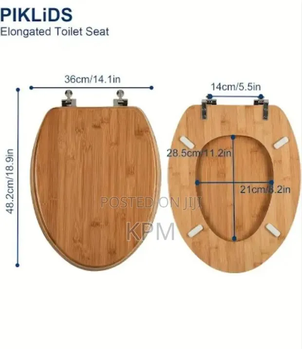 Bamboo Round Wooden Toilet Seat Cover · Photo 1
