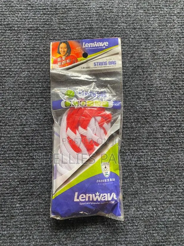 Sports Mesh Equipment Bag White+Red/Lw-0583 · Photo 1