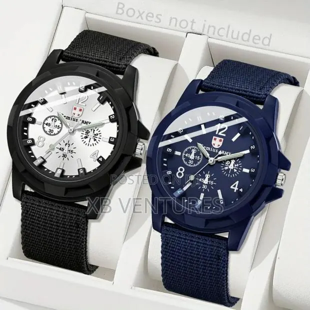 Casual Digital Scale Display, Canvas Strap Watches - 2pcs · Photo 1