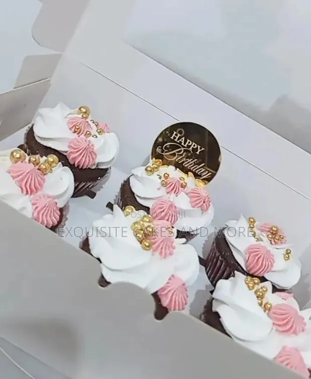 Six Red Velvet Cupcakes With Whipped Cream · Photo 1