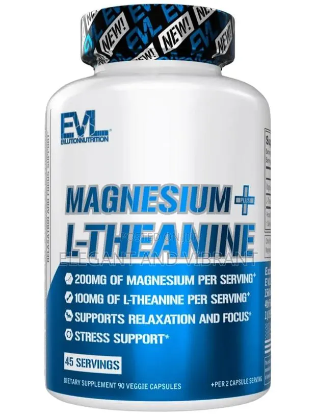 Magnesium + L Theanine - Supports Relaxation Focus-Mind Body Calming · Photo 1