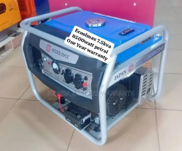 100% Original Ecoolmax 7.5kva 8500watt Petrol Generator · Photo 1