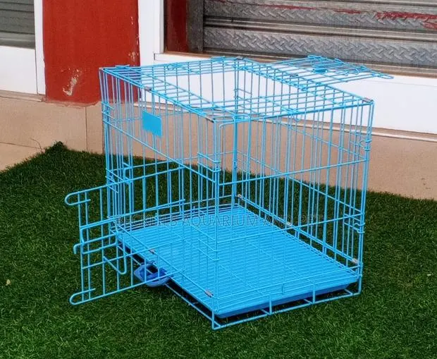 Metallic Black and Blue Dog Cage · Photo 1