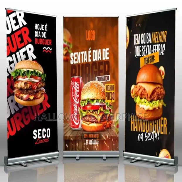 Retractable Stand Up Banner Roll Up Pull Up · Photo 1