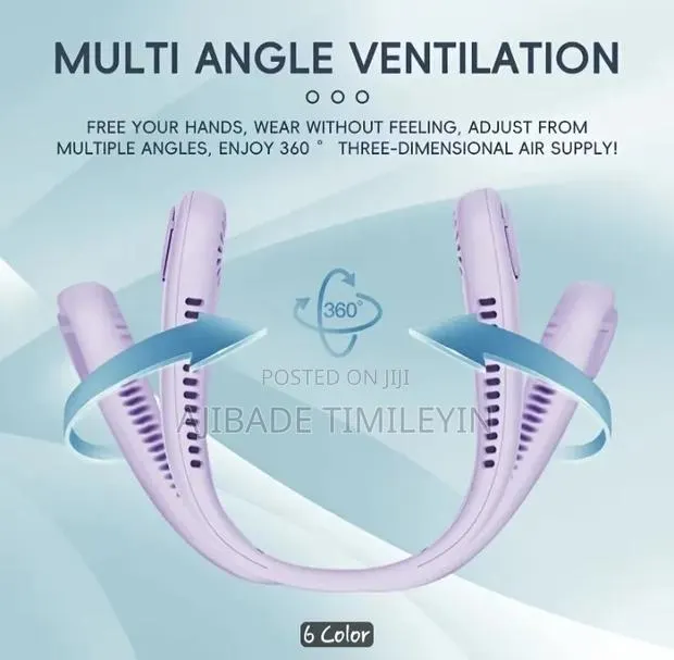Rechargeable Neck Fan 2- In 1- Lavender -8 Hours - Pay on Dilivery · Photo 1