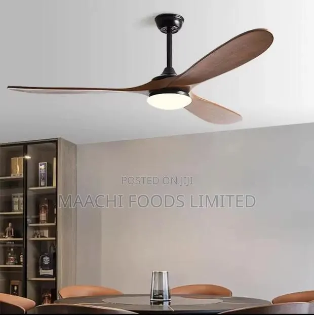 Modern Ceiling Fan With Led Light - Luxury Wooden Finish · Photo 1