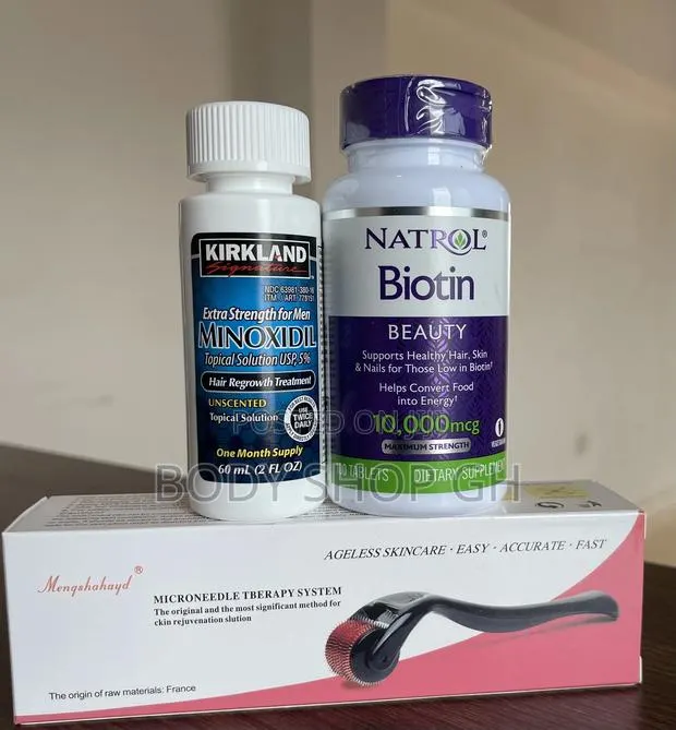 Kirkland Minoxidil + Derma Roller + Biotin -[ Beard Growth] · Photo 1