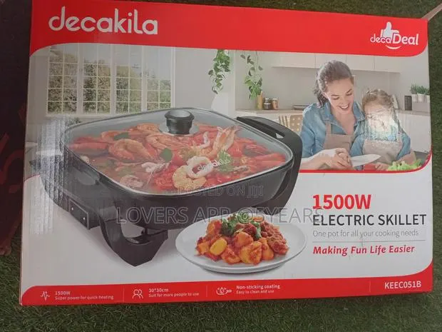 Decakila Non-Stick Electric Skillet With Glass Li · Photo 1