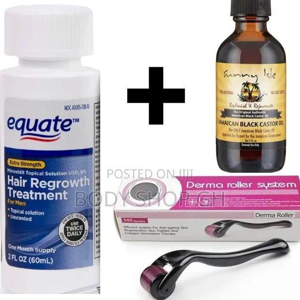 Equate Minoxidil + Castor Oil + Derma Roller for Hairline · Photo 1